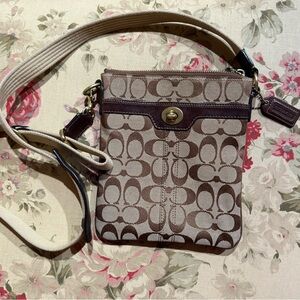 Coach Brown Crossbody Bag with Iconic Monogram